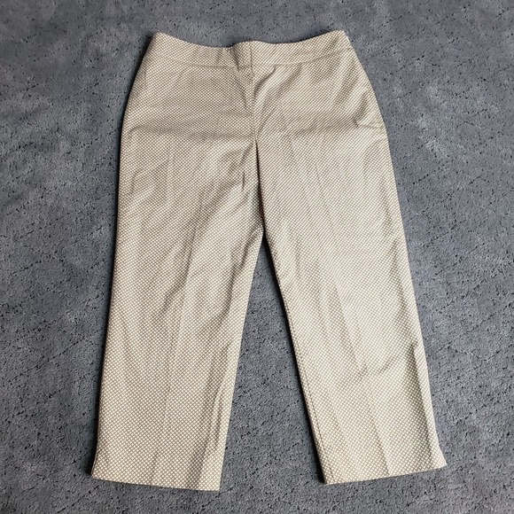 Talbots Pants - Talbots Pants Womens 10 Tan Heritage Side Zip Crop Wide Leg Loose Relaxed Career